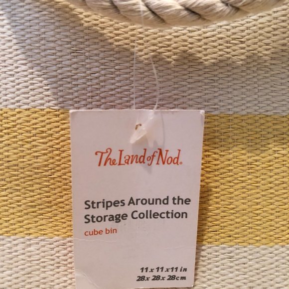 "The Land of Nod" Stripes Around the Storage Collection Cube Bins (yellow) - Picture 3 of 9
